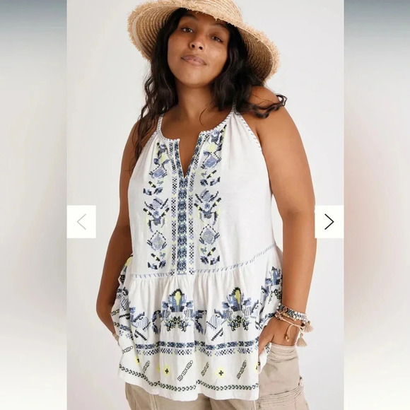 Anthropologie Tops - Anthropologie Maeve Neela Embroidered Babydoll Top